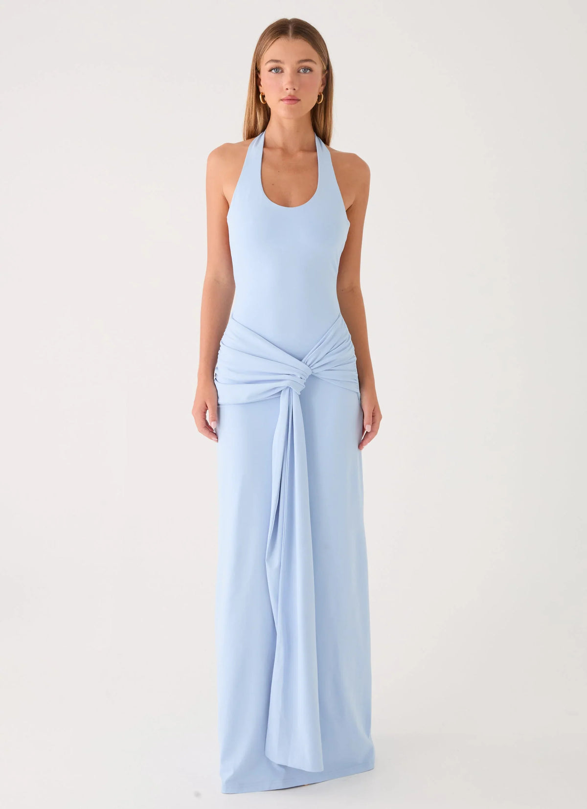 Cristal Halter Maxi Dress Blue