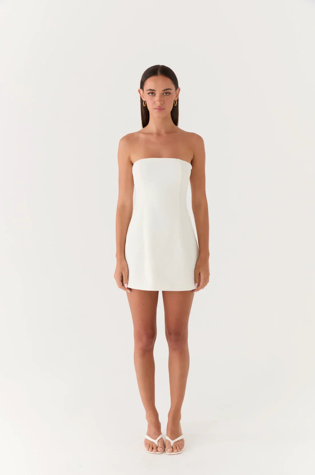 Della Strapless Mini Dress - White