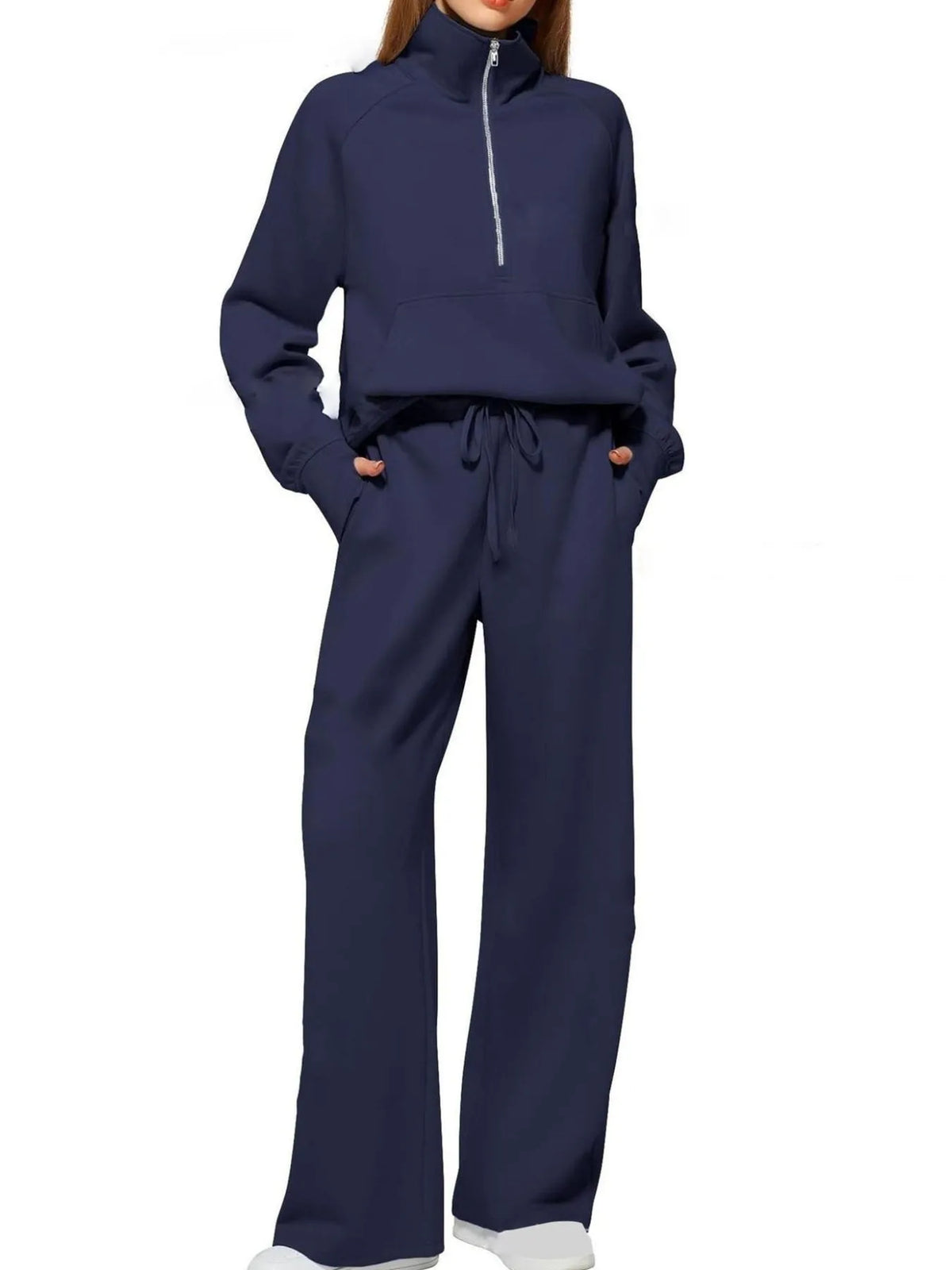 Hazel Blues® | Half Zip Long Sleeve Top and Pants Set