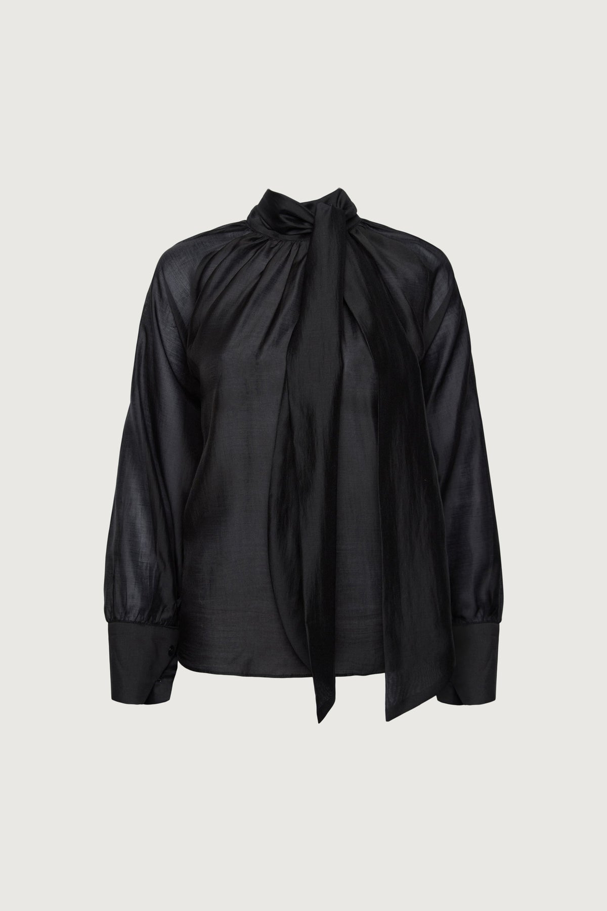 BLOUSE WITH TIE NECK DETAIL