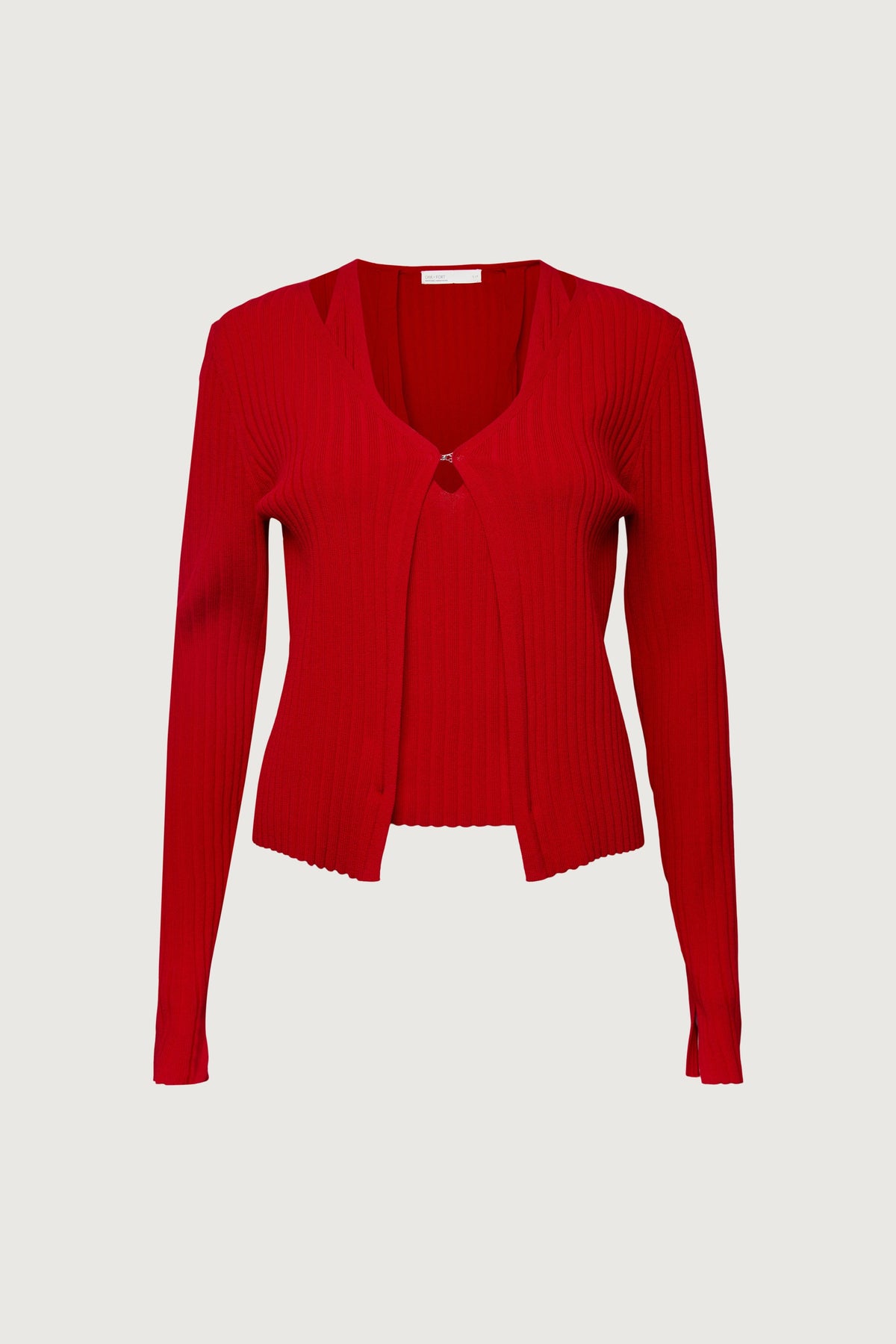 LAYERED EFFECT HALTER CARDIGAN