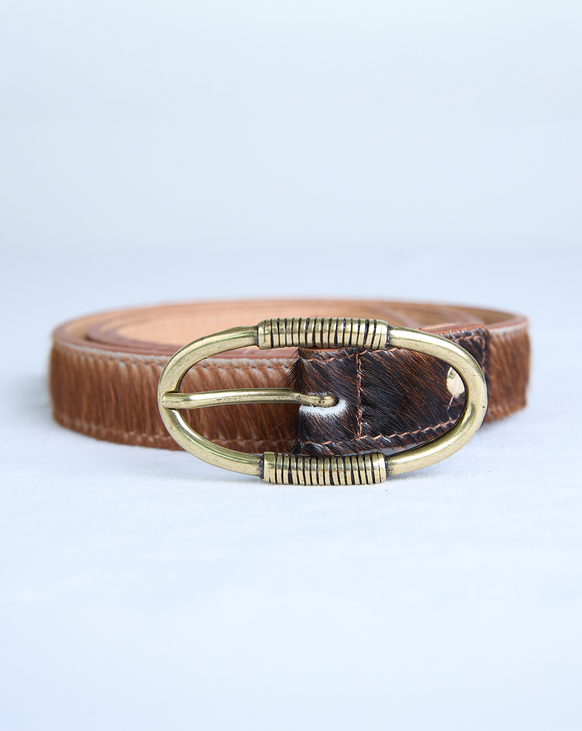 Clara Leather Belt - Cow Print