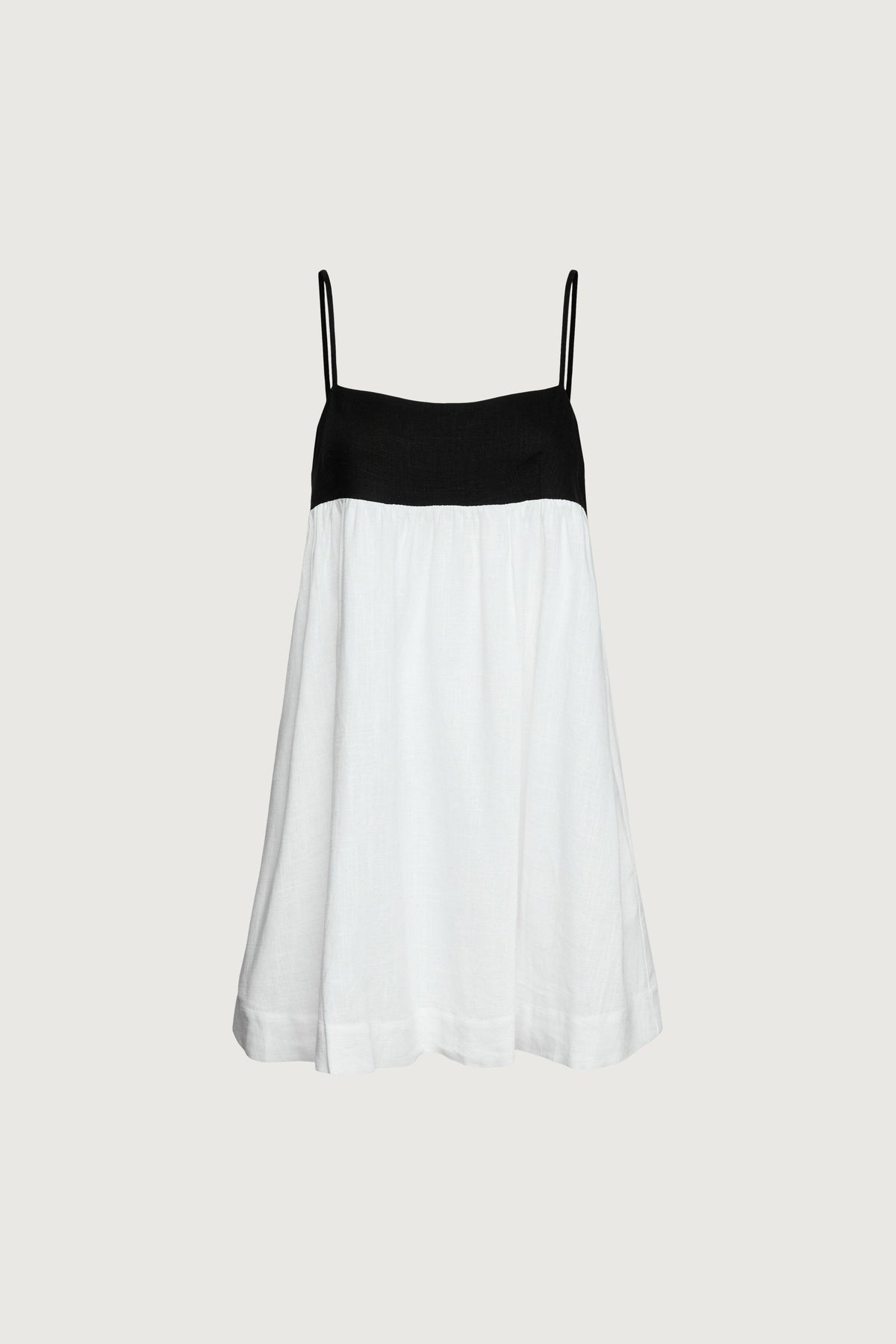 CONTRAST BABYDOLL MIDI DRESS