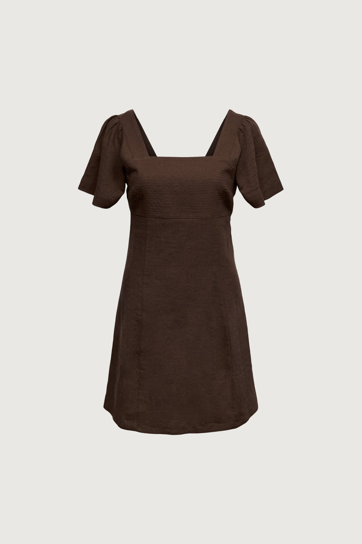 LINEN BLEND MINI DRESS