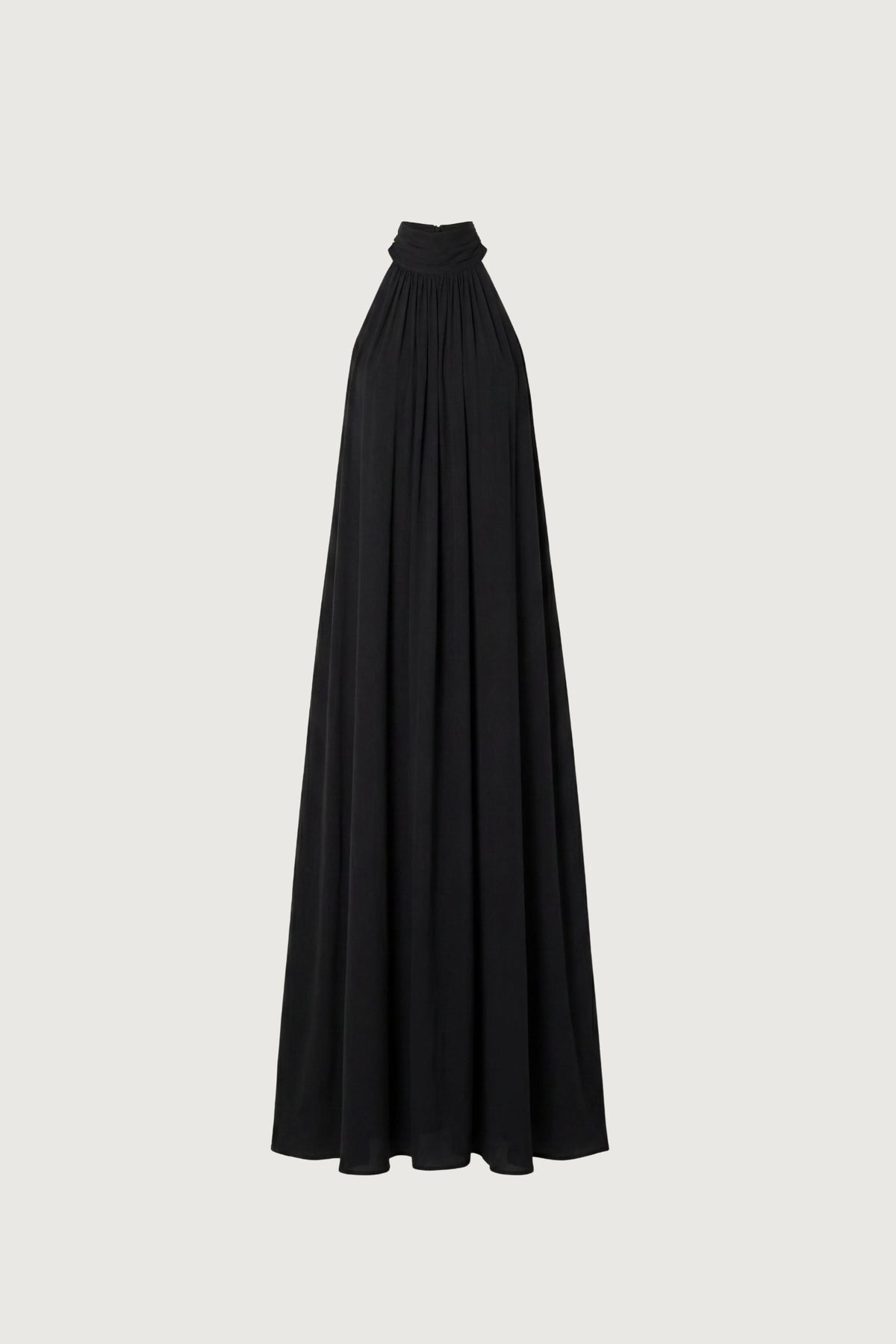 PLEATED HALTER MAXI DRESS