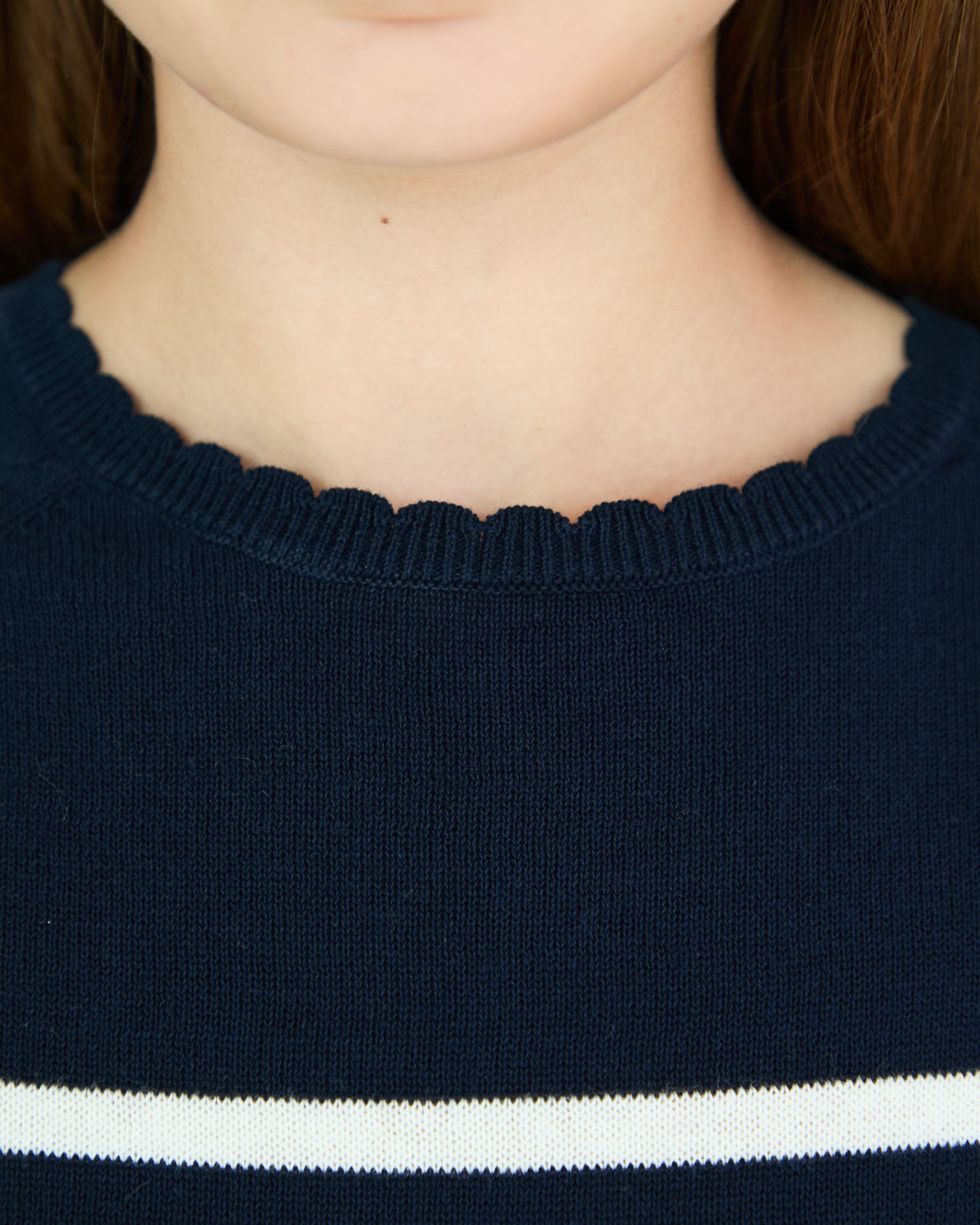 Girl La Bretagne Dress - Navy/White Stripes