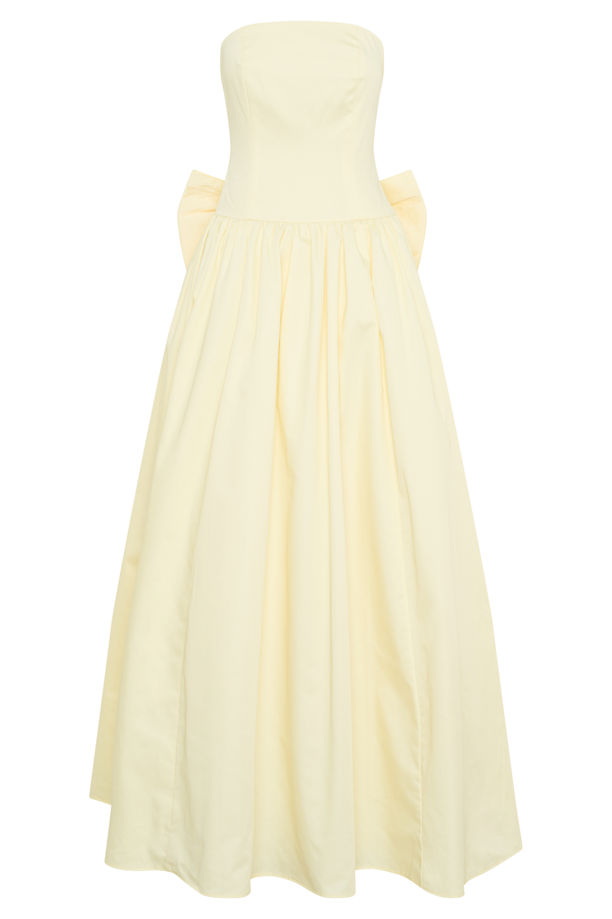 Frances Strapless Bow Maxi Dress - Lemon