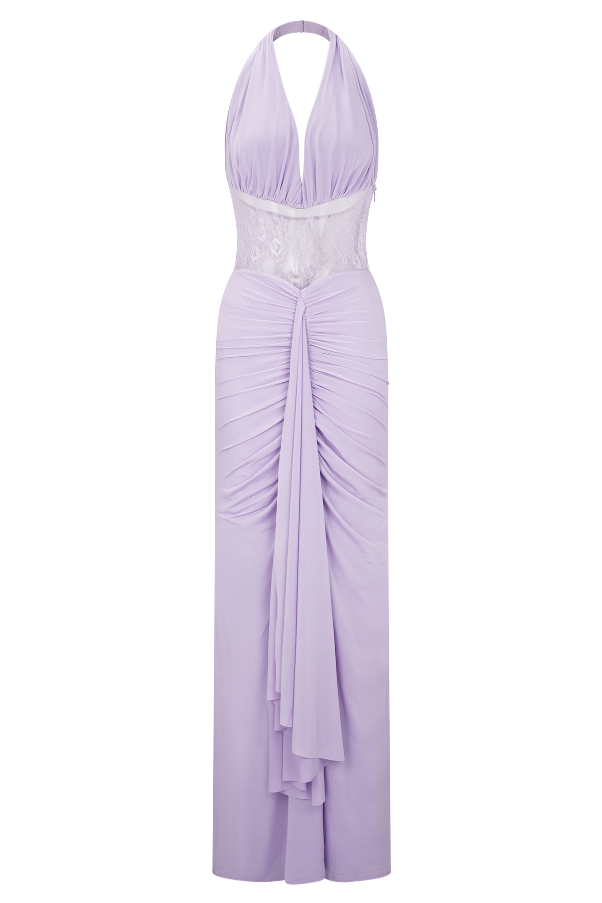 Bonnie Slinky And Lace Maxi Dress - Lilac