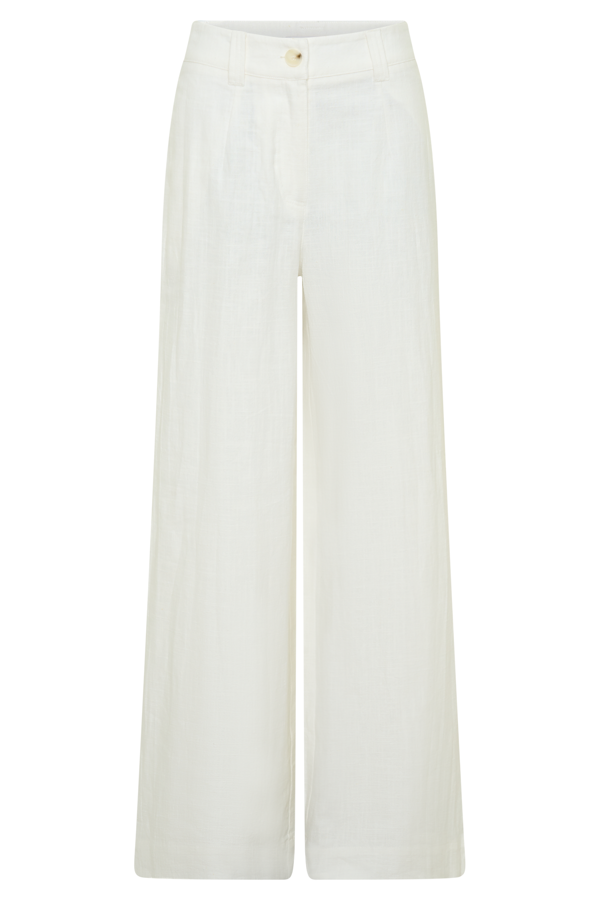 Brielle Straight Leg Linen Pant - White
