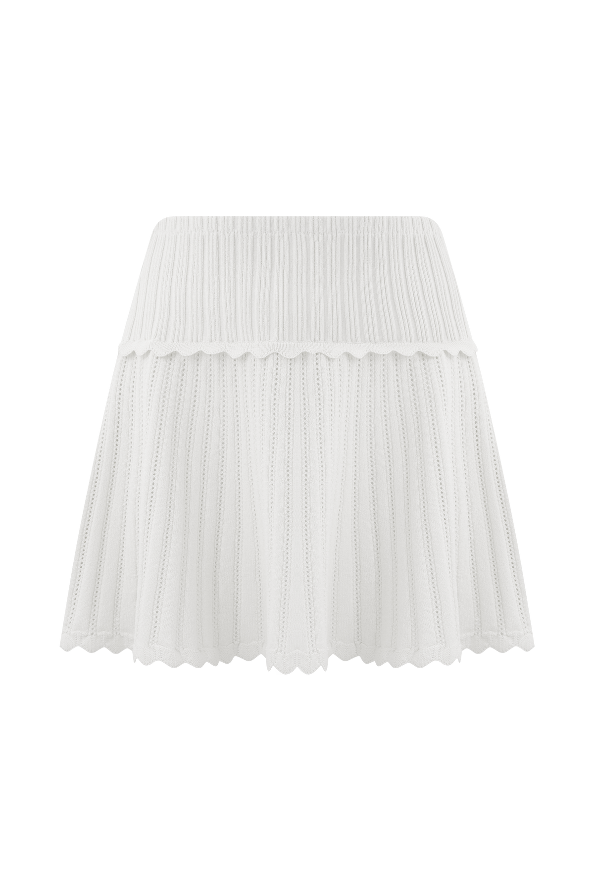 Indy Pointelle Knit Mini Skirt - Ivory