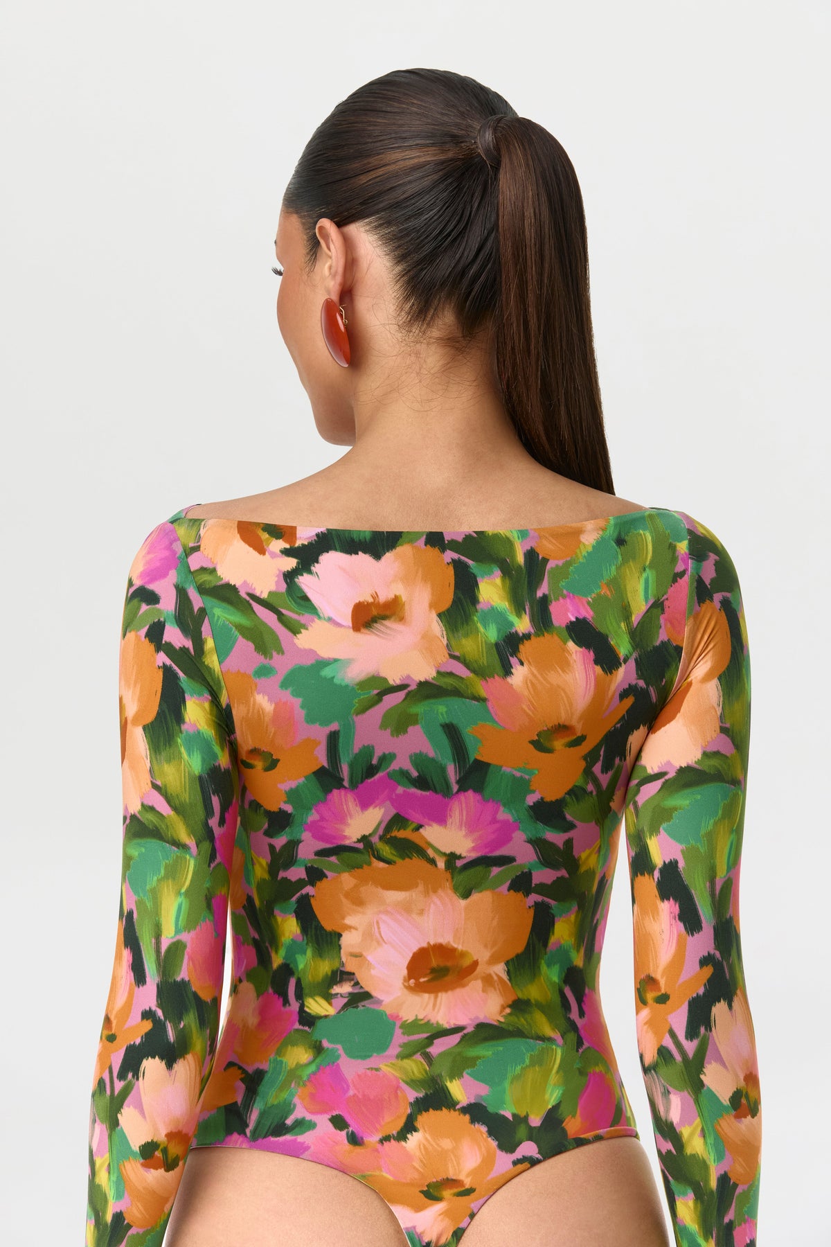 Naked Print Boatneck Bodysuit