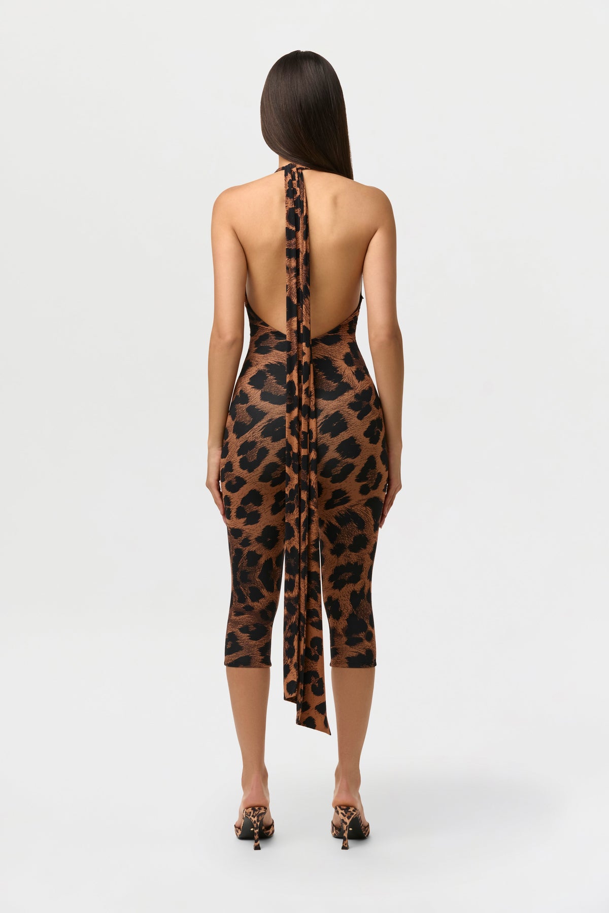 Naked Print Halter Capri Jumpsuit
