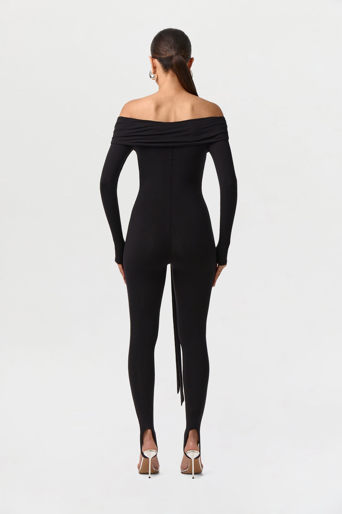 Naked Off-Shoulder Tie Jumpsuit