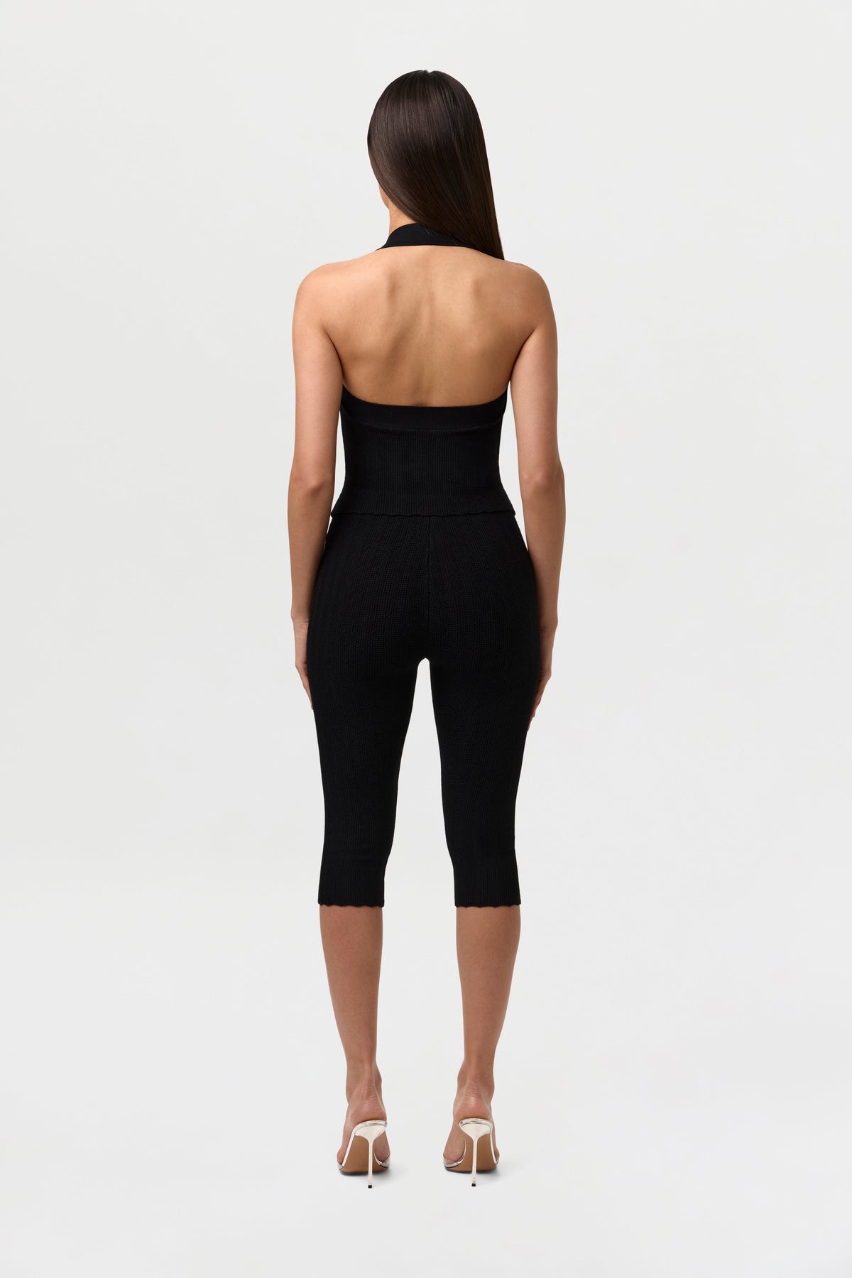 Knit Open Back Halter Top