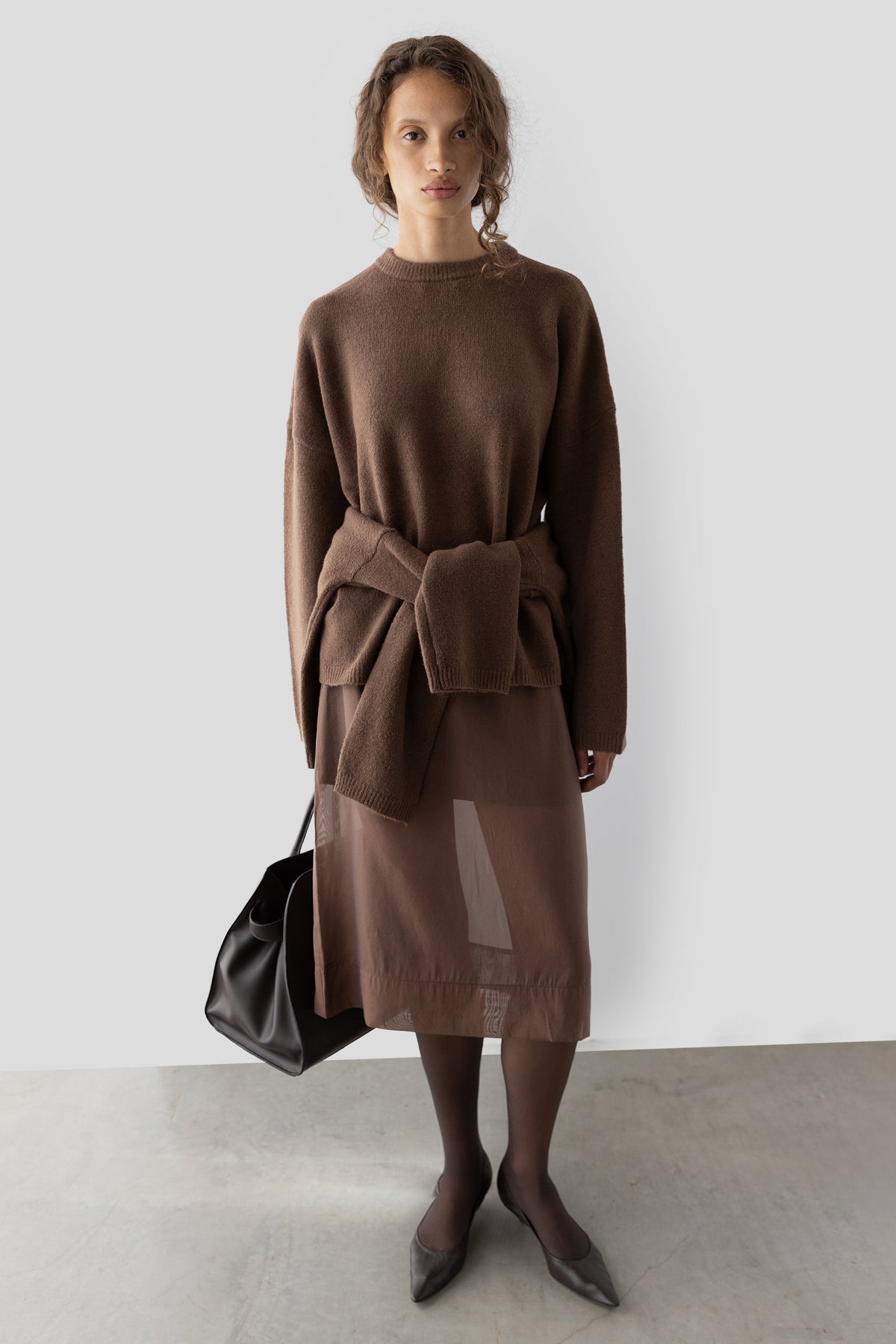 SHEER ORGANZA MIDI SKIRT