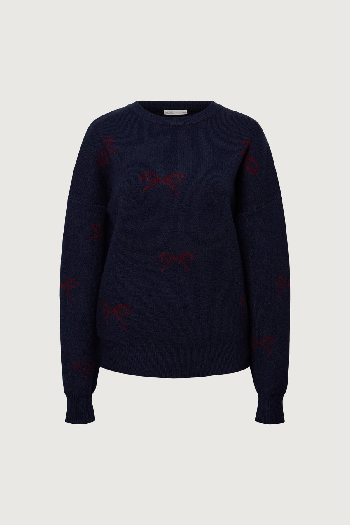 BOW JACQUARD KNIT SWEATER
