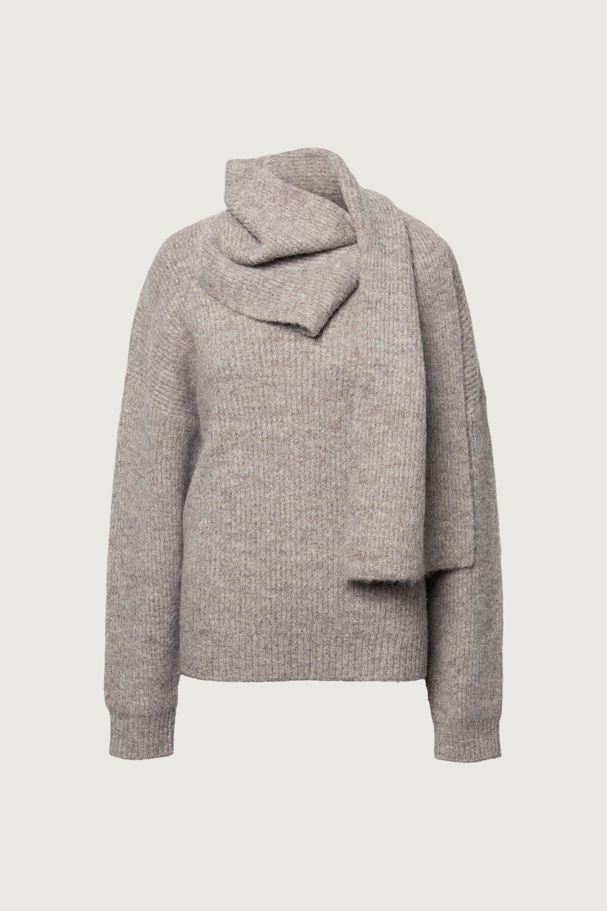 RIBBED SWEATER WITH SCARF