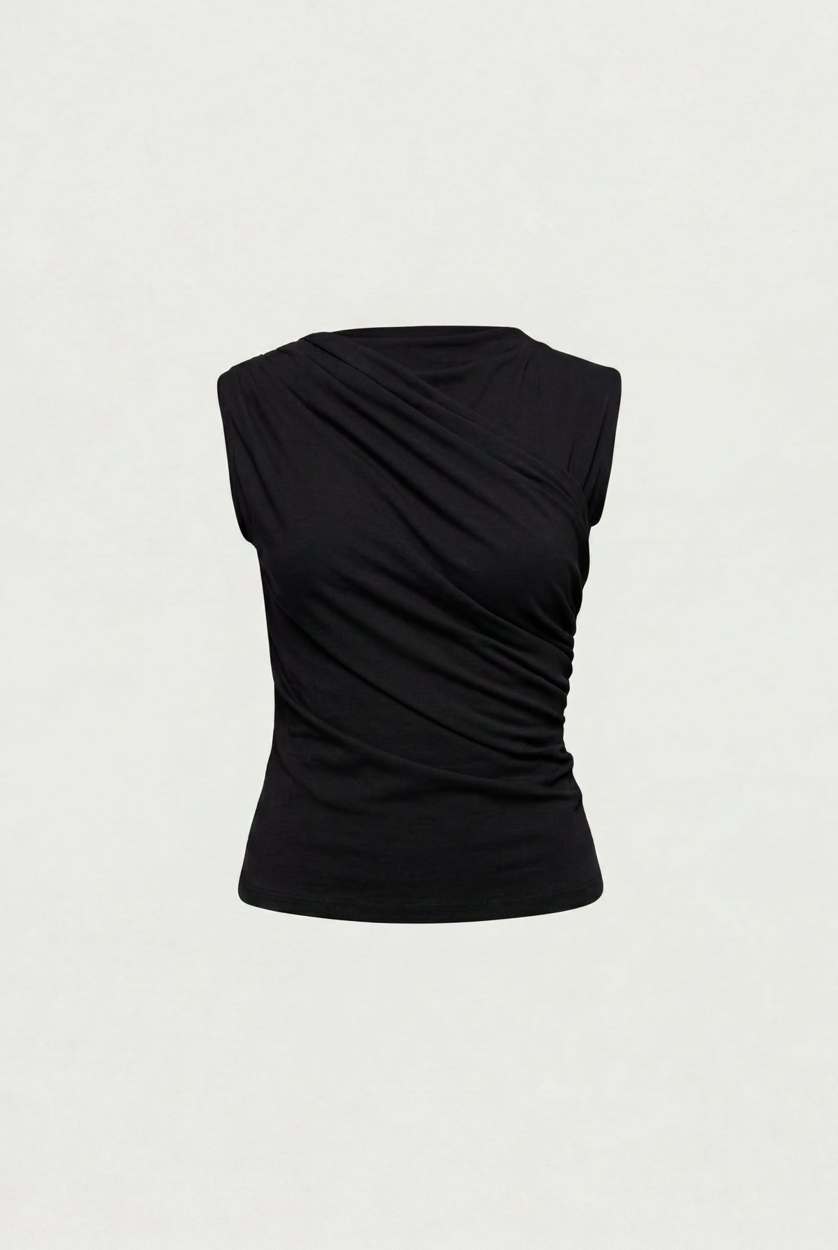 SIDE GATHER SLEEVELESS TOP