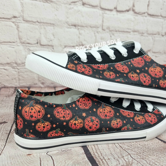 Halloween orange pumpkin lantern sneakers