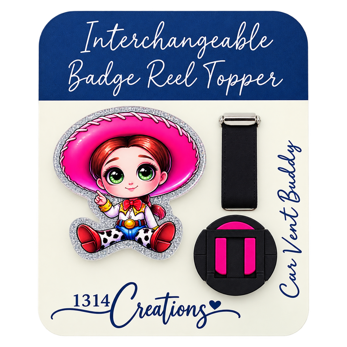 Howdy, Workday! | Cowgirl Interchangeable Badge Reel & Topper Set