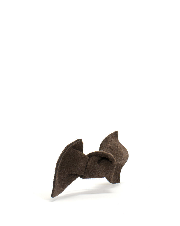 Linnie hair elastic grand bow Calf suede Coffee brown - Anonymous Copenhagen