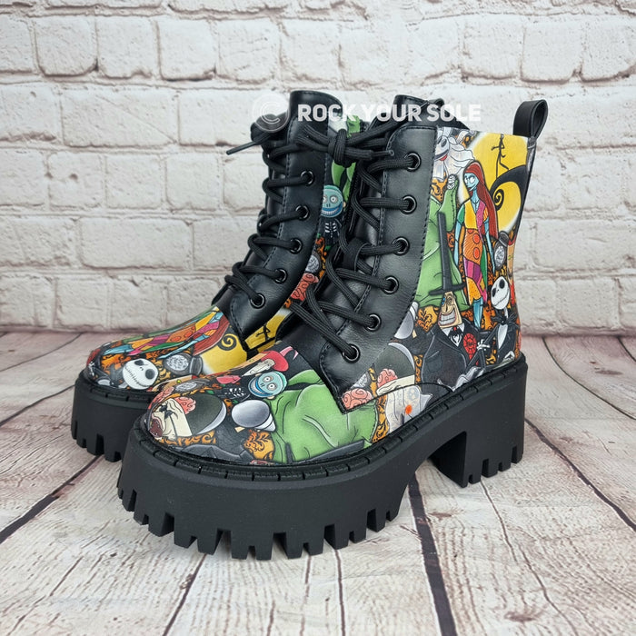 Nightmare Before Christmas chunky heel ankle boots