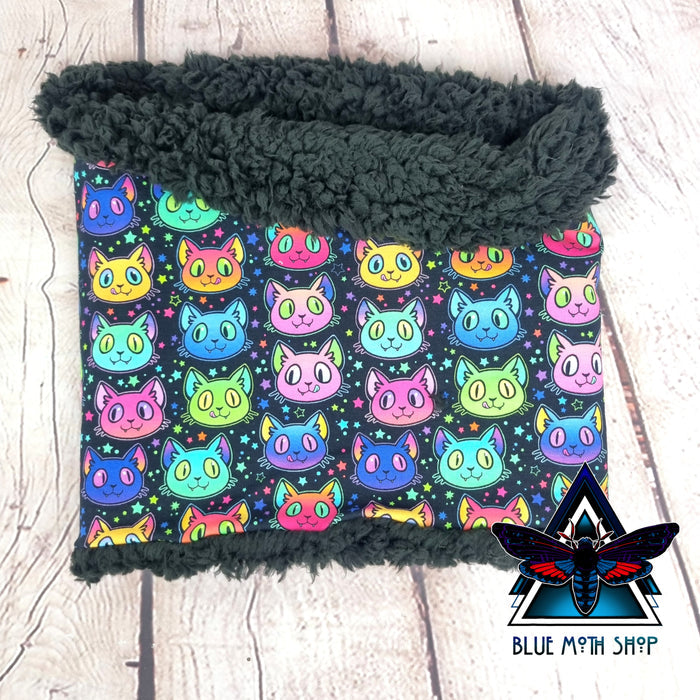 Rainbow cats snood scarf