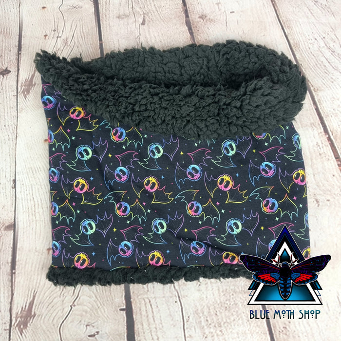 Rainbow Skull Bats snood scarf