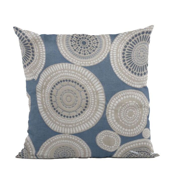 Seashell Haven Blue, cream Motif Luxury Throw Pillow