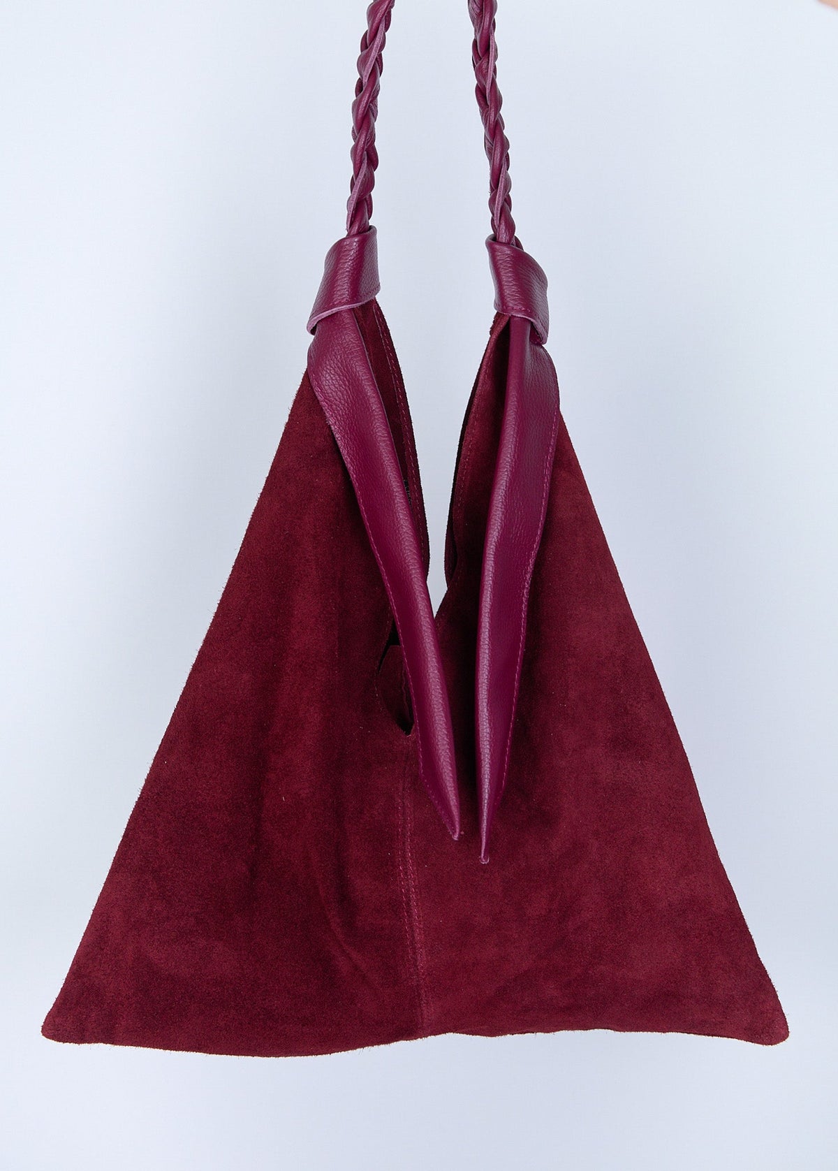 The Fanny Suede Bag - Wine