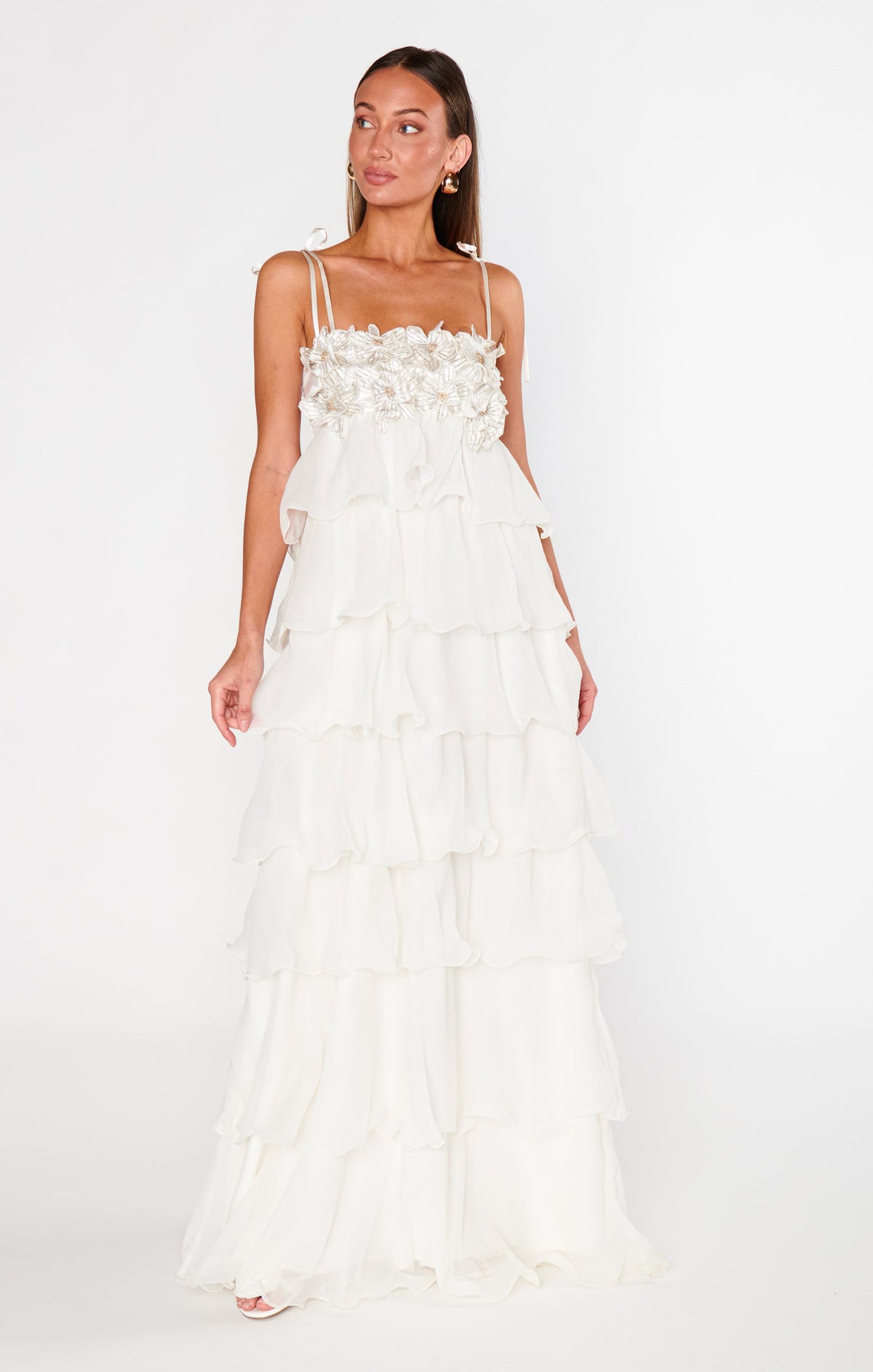 Gabriella Maxi Dress ~ White Enchanted Embellishment