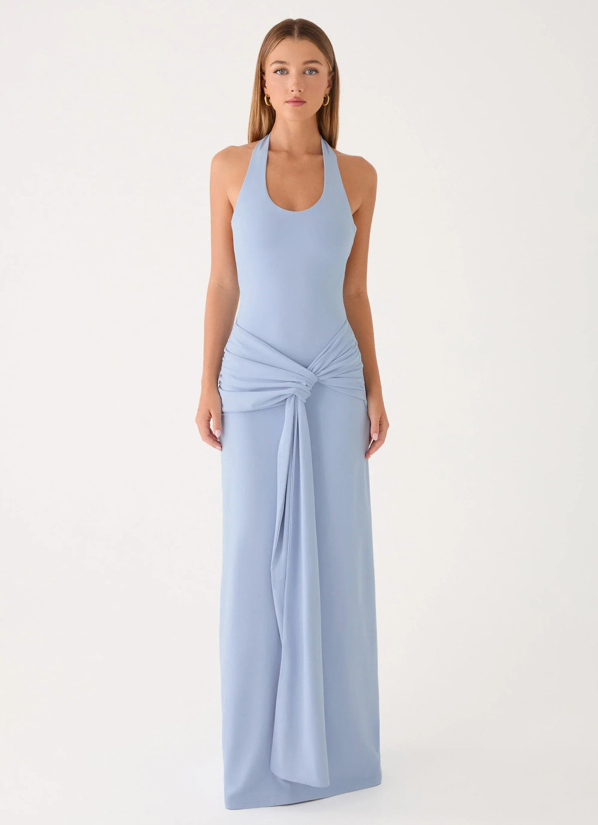 Cristal Halter Maxi Dress Blue