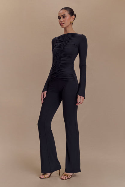 Preston Modal Straight Leg Pants - Black