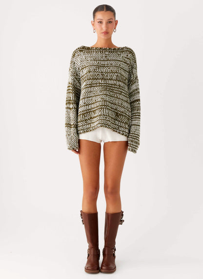 Darla Oversized Knit Jumper Khaki