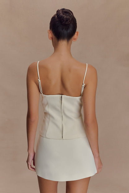Jaime Spaghetti Strap Suiting Top - Ivory