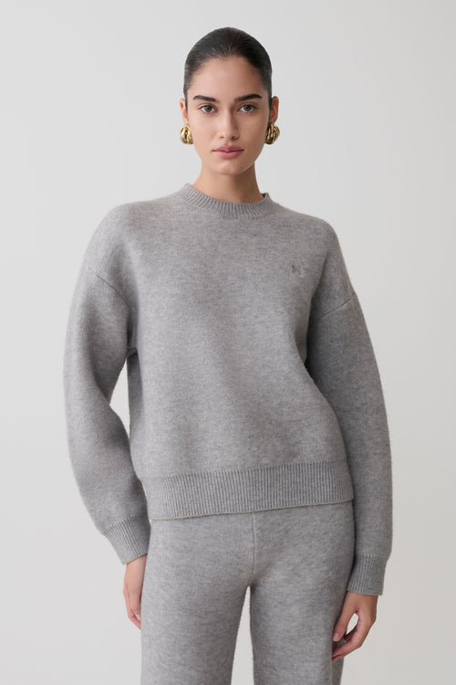 Lulu Oversized Knit Jumper - Grey Marle