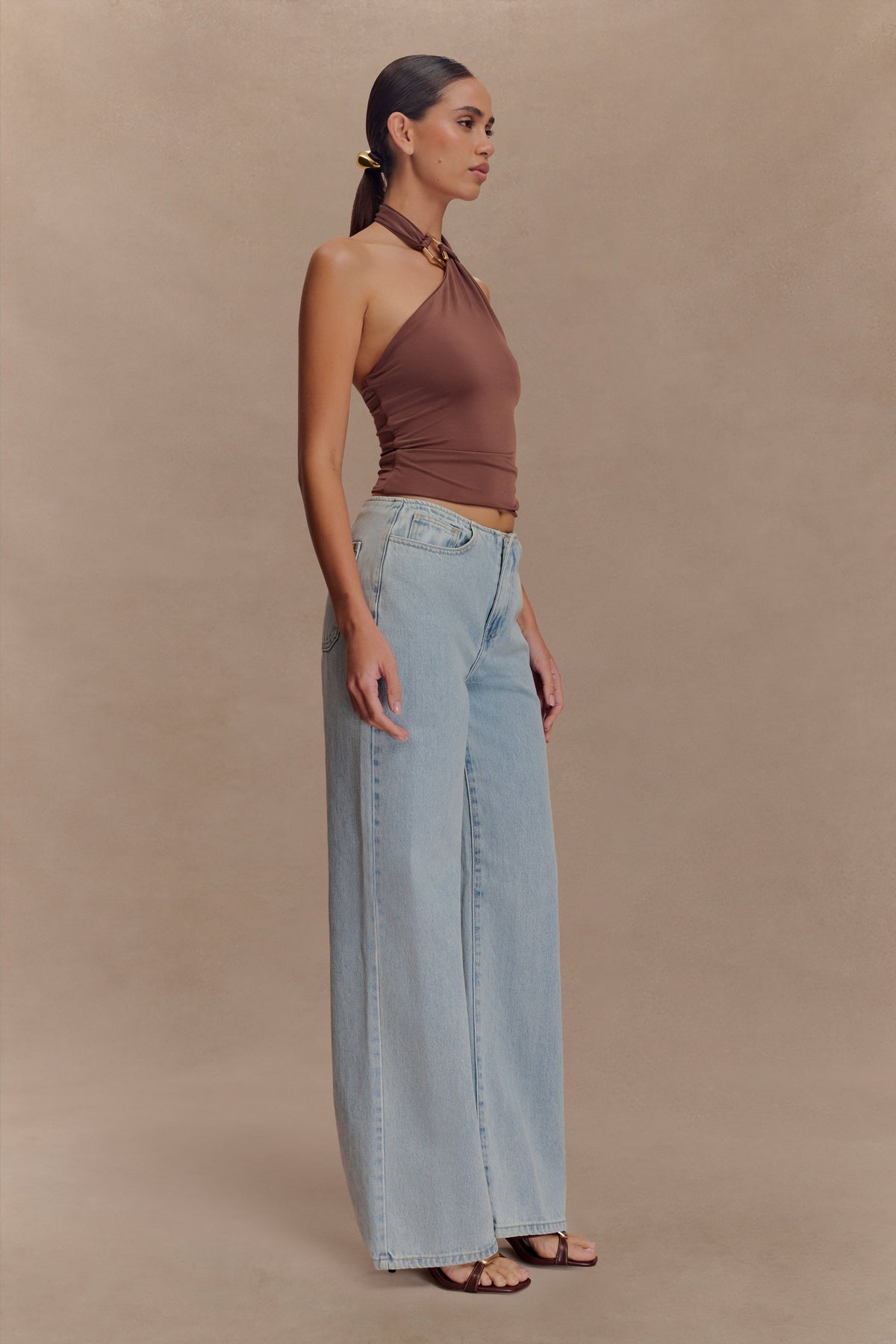 Mariposa Slinky Halter Top - Chocolate