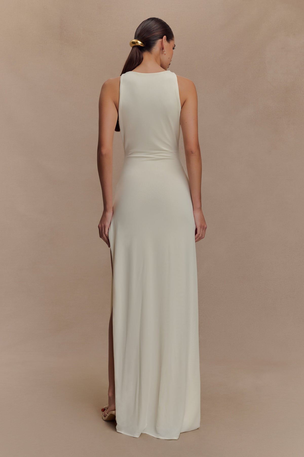 Kaiden Slinky Beaded Maxi Dress - Ivory