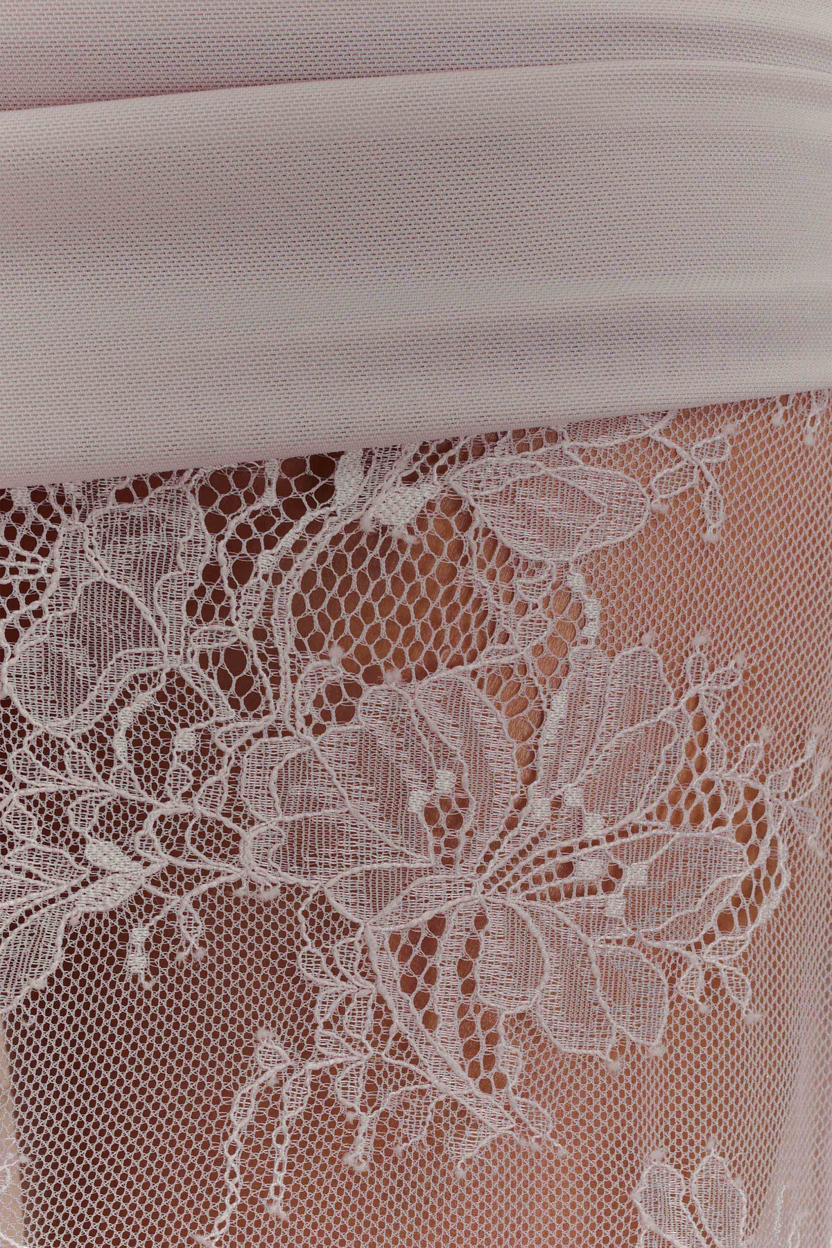 Guinevere Lace And Mesh Maxi Skirt - Lilac