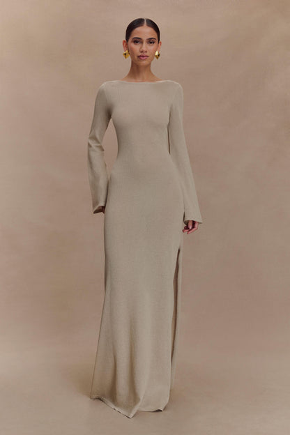 Atticus Knit Maxi Dress With Sequin - Gold