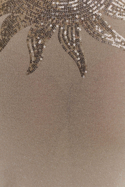 Atticus Knit Maxi Dress With Sequin - Gold