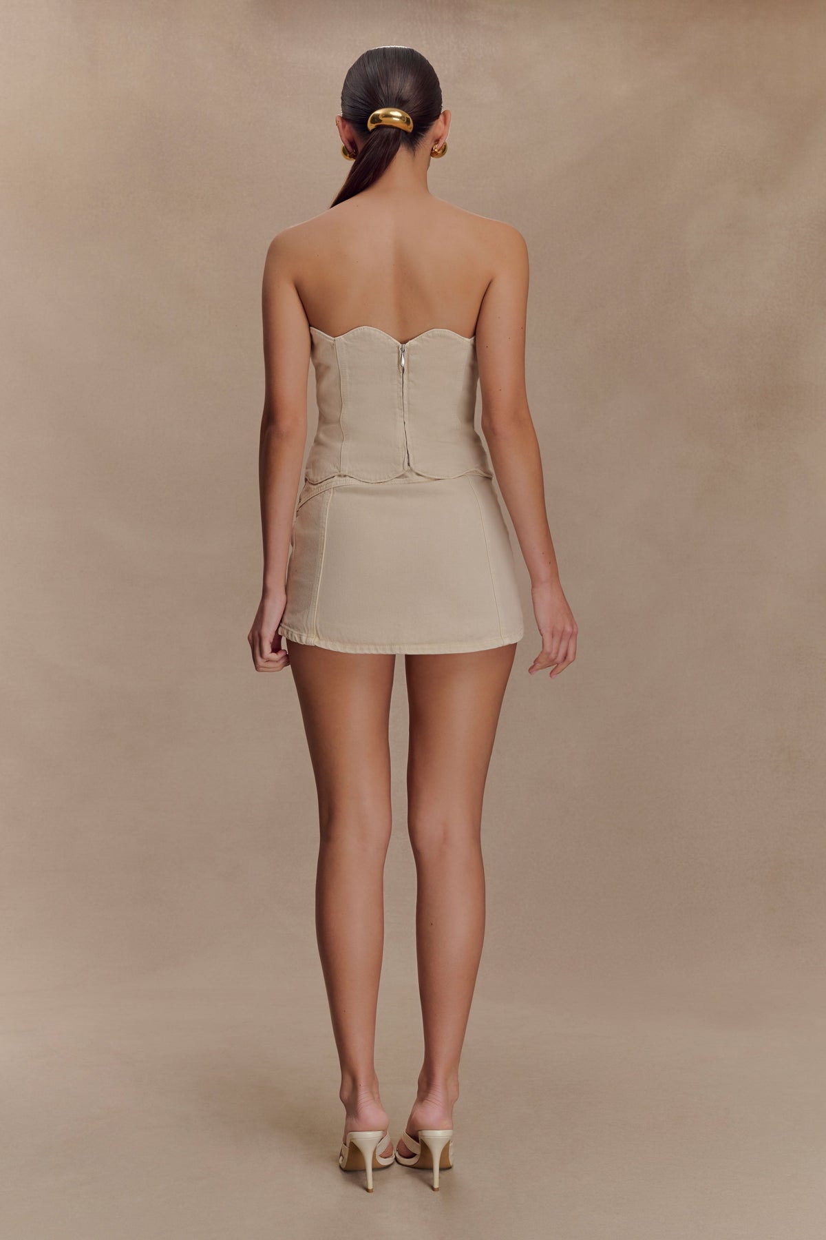 Fallon Denim Micro Mini Skort - Stone Wash