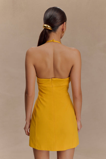 Reyes Cotton Floral Mini Dress - Butterscotch
