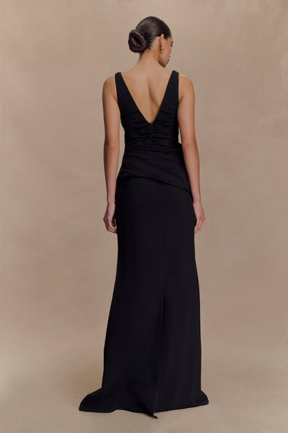 Axton Low Neck Maxi Dress - Black