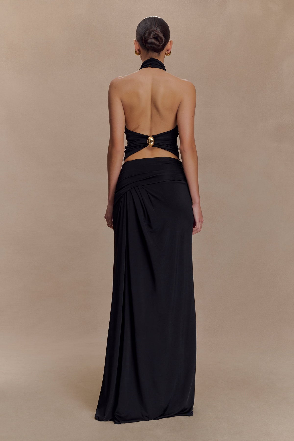 Calandra Slinky Maxi Skirt - Black