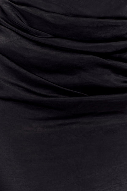 Dalia Off Shoulder Satin Maxi Dress - Black