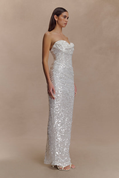 Nala Strapless Sequin Maxi Dress - Ivory