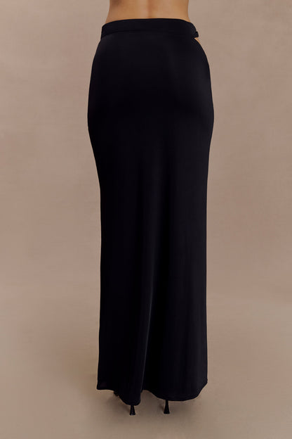 Haven Slinky Twist Midi Skirt - Black
