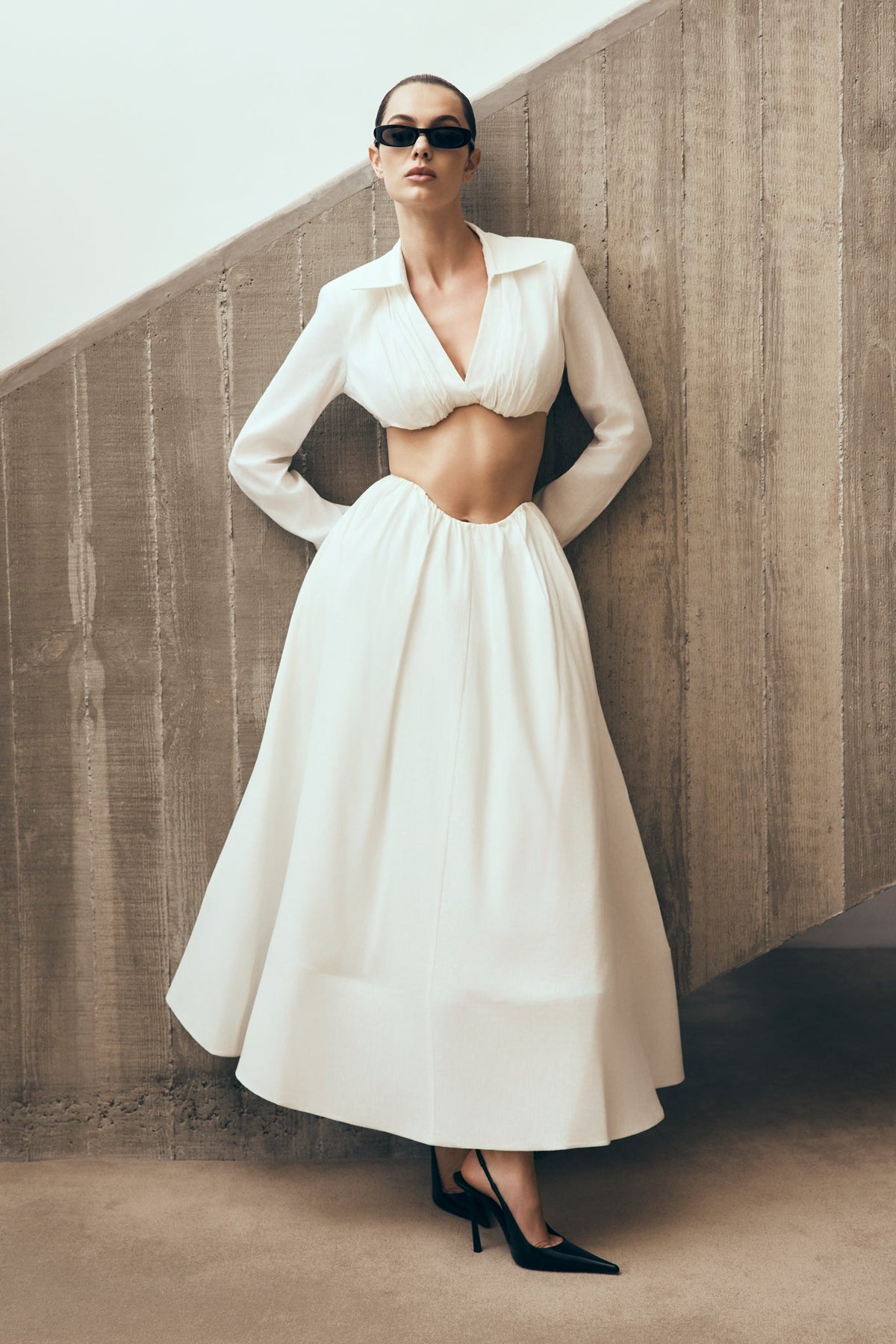 Greta Shirt Bra - White