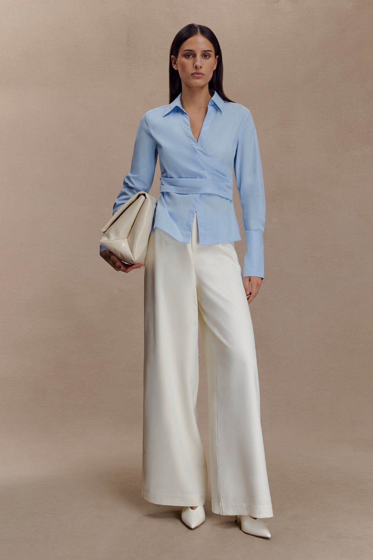 Arlo Wide Leg Suiting Trouser - Ivory